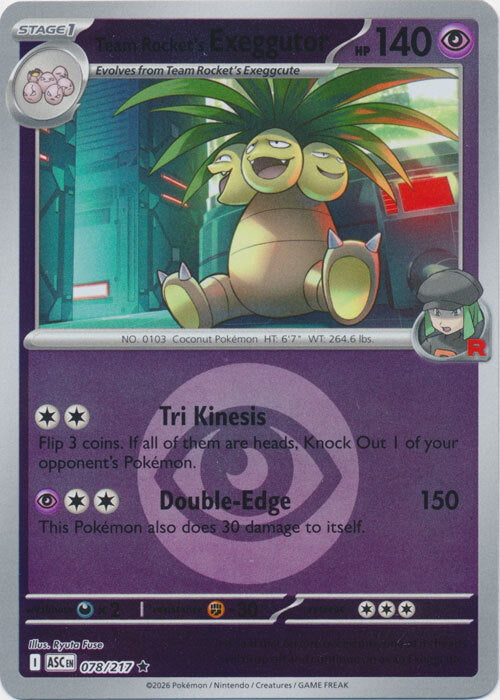 Ascended Heroes Team Rocket’s Exeggutor #078/217 Reverse Holo